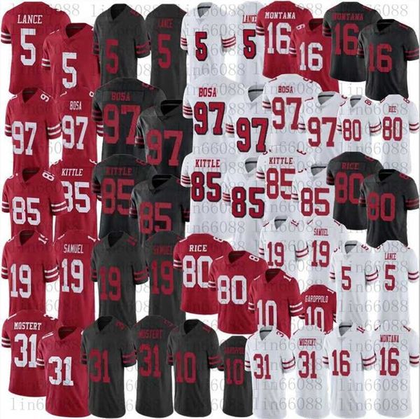 men football 5 trey lance 85 george kittle 97 nick bosa 19 deebo samuel jerry rice joe montana 10 jimmy garoppolo stitched jerseys jersey, Black
men football 5 trey lance 85 george kittle 97 nick bosa 19 deebo samuel jerry rice joe montana 10 jimmy garoppolo stitched jerseys jersey, Black