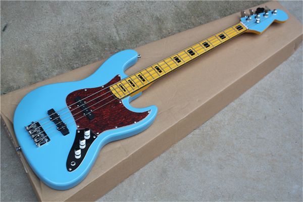 blue electric bass guitar with red tortoise pickguard,rosewood fretboard,4 strings,20 frets,offering customized services.
blue electric bass guitar with red tortoise pickguard,rosewood fretboard,4 strings,20 frets,offering customized services.