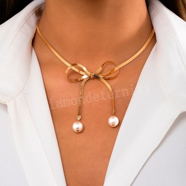 copper flat thin snake chain knot bow choker necklaces for women imitation pearl short clavicle necklaces jewelry, Silver
copper flat thin snake chain knot bow choker necklaces for women imitation pearl short clavicle necklaces jewelry, Silver