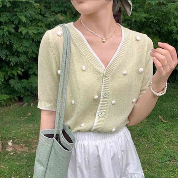women's polos ice silk contrast color knitted t-shirt women's summer sweet loose thin outer wearing short sleeved fashion 0pdw, White
women's polos ice silk contrast color knitted t-shirt women's summer sweet loose thin outer wearing short sleeved fashion 0pdw, White