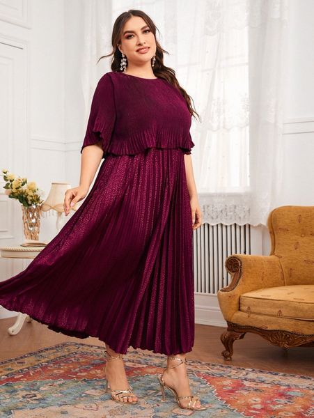 plus allover dalmatian print keyhole back pleated dress 01iw#, Black
plus allover dalmatian print keyhole back pleated dress 01iw#, Black