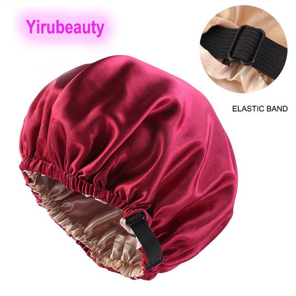 adjustment buckle simulated silk double round cap satin nightcap invisible flat shower cap beauty salon hat, Black;brown
adjustment buckle simulated silk double round cap satin nightcap invisible flat shower cap beauty salon hat, Black;brown