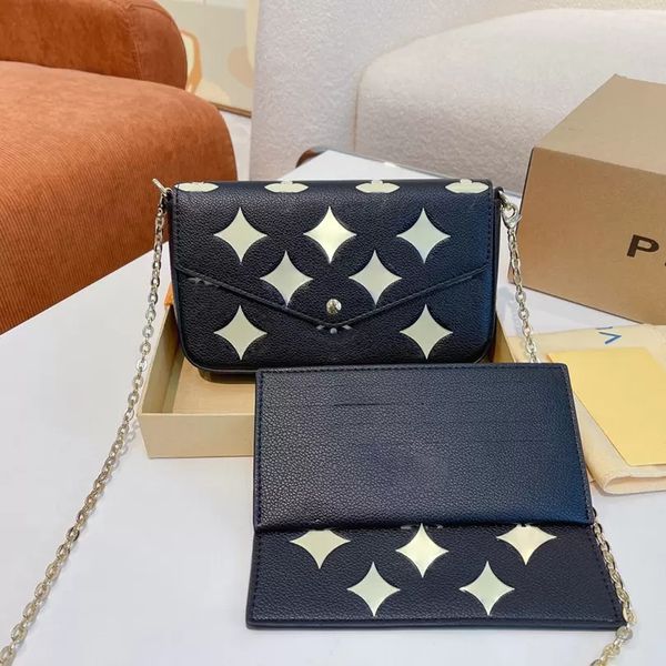hh women luxurys designers bags handbag three-piece wallet imprint fiower golden chain bag genuine leather messenger ladies wallets purse 4
hh women luxurys designers bags handbag three-piece wallet imprint fiower golden chain bag genuine leather messenger ladies wallets purse 4