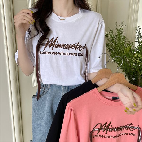 women's t-shirt basic letter embroidery short-sleeved women's t-shirts summer korean style white black pink t shirt -xl
women's t-shirt basic letter embroidery short-sleeved women's t-shirts summer korean style white black pink t shirt -xl