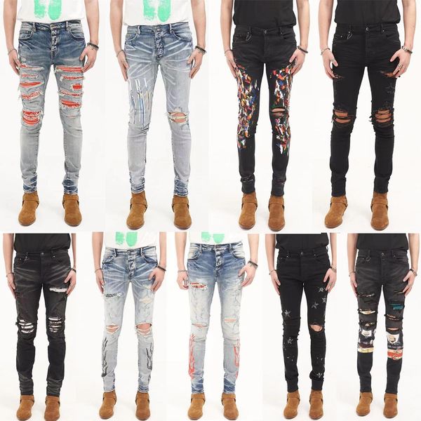 jean mens designer jeans distressed ripped biker slim fit motorcycle bikers denim fashion mans tide brand dirty yellow mud wash water hole, Blue
jean mens designer jeans distressed ripped biker slim fit motorcycle bikers denim fashion mans tide brand dirty yellow mud wash water hole, Blue