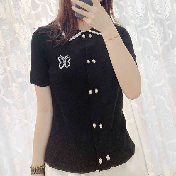 women's polos style small fragrance embroidered lapel butterfly nail bead pearl slim fit thin girl's sense manual hook sweater bz7, White
women's polos style small fragrance embroidered lapel butterfly nail bead pearl slim fit thin girl's sense manual hook sweater bz7, White