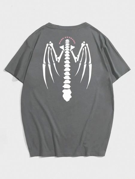 romwe guys skeleton & letter graphic tee q4p9#, White;black 
romwe guys skeleton & letter graphic tee q4p9#, White;black