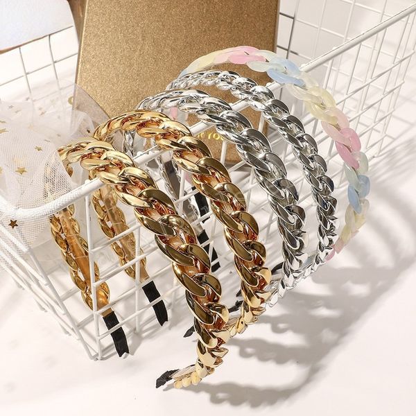 vintage thick chain hair bands for women gold silver color hairbands fashion headband chunky chains hair accessories, Slivery;white
vintage thick chain hair bands for women gold silver color hairbands fashion headband chunky chains hair accessories, Slivery;white