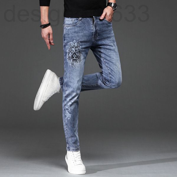 men's jeans designer european fashion brand light luxury elastic casual korean version slim fit small footprint flower spring and summe, Blue
men's jeans designer european fashion brand light luxury elastic casual korean version slim fit small footprint flower spring and summe, Blue