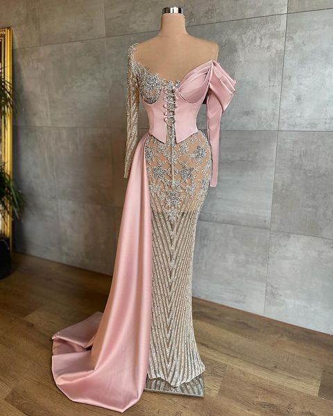 graceful pink mermaid prom dresses appliques beaded crystals evening dress custom made long sleeves floor length party gown, Black;red
graceful pink mermaid prom dresses appliques beaded crystals evening dress custom made long sleeves floor length party gown, Black;red