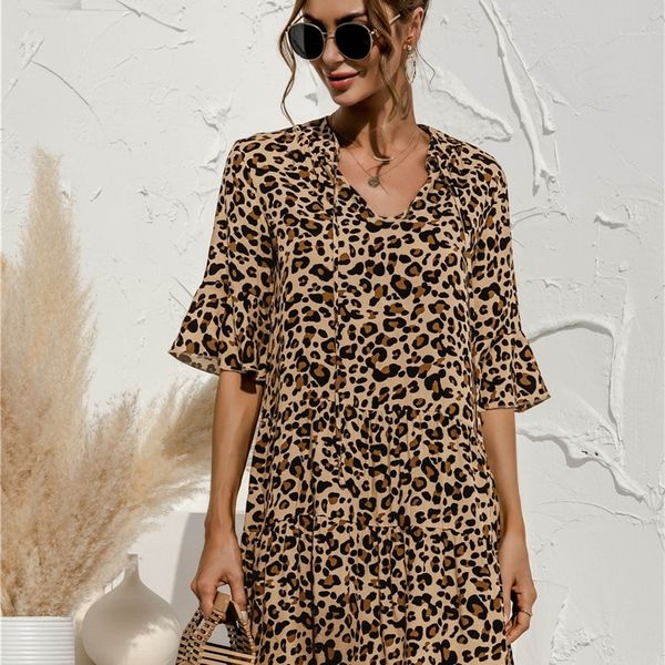 summer floral women dress stitching mini casual short sleeve v-neck flared sleeves female holiday leopard print lady 220504, Black;gray
summer floral women dress stitching mini casual short sleeve v-neck flared sleeves female holiday leopard print lady 220504, Black;gray