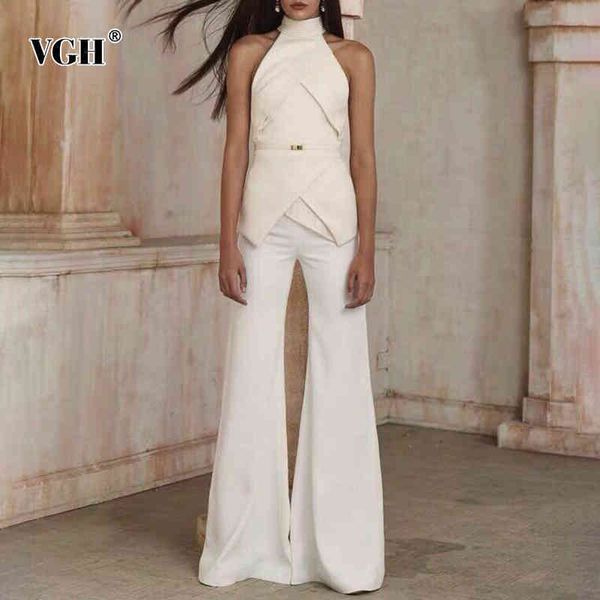 white elegant two piece set for women turtleneck sleeveless patchwork lace high waist straight pants casual sets female 210507
white elegant two piece set for women turtleneck sleeveless patchwork lace high waist straight pants casual sets female 210507