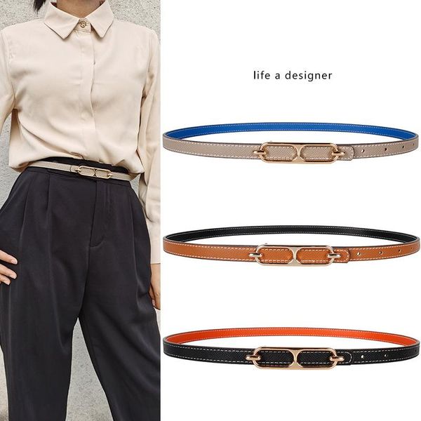 belts double-sided use of women's leather belt decorated ins fashion jeans wild student trend luxury design brandbelts, Black;brown
belts double-sided use of women's leather belt decorated ins fashion jeans wild student trend luxury design brandbelts, Black;brown