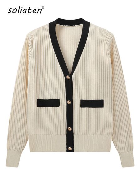 2022 autumn winter women v-neck knitted sweater cardigan ladies long sleeve single-breasted color contrast short knitwear c-033, White;black
2022 autumn winter women v-neck knitted sweater cardigan ladies long sleeve single-breasted color contrast short knitwear c-033, White;black