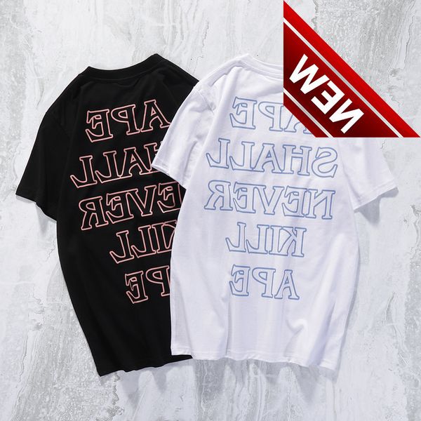 tide brand bap round neck printed short sleeve t-shirt men and women leisure ape head earth half loose bottomed shirt, White;black
tide brand bap round neck printed short sleeve t-shirt men and women leisure ape head earth half loose bottomed shirt, White;black