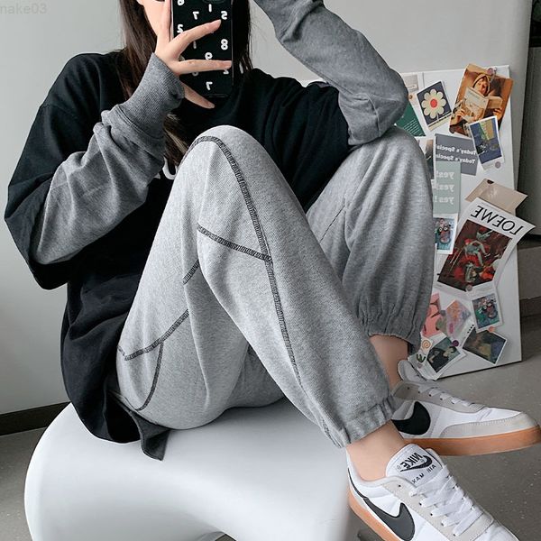 sleep lounge & 2022 spring autumn maternity jogging pants j220823, White
