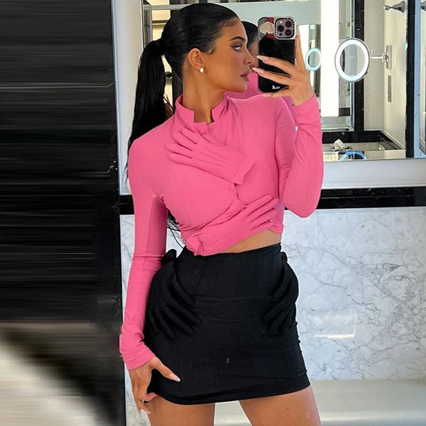 two piece dress three-dimensional decoration long sleeve short skirt suit, White
two piece dress three-dimensional decoration long sleeve short skirt suit, White