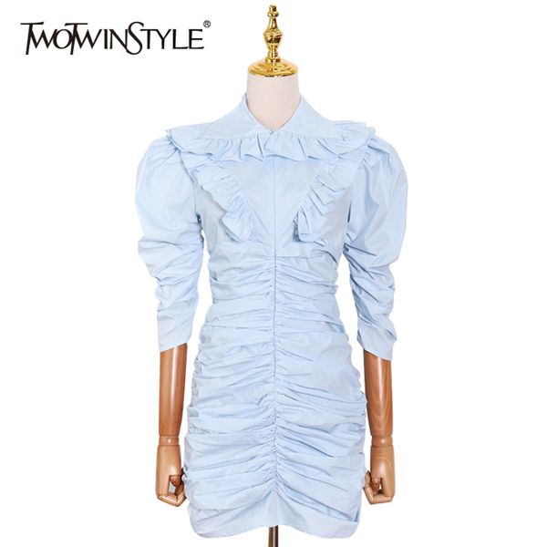 black patchwork ruffle dress for women peter pan collar puff sleeve high waist mini slim dresses female fashion 210423, Black;gray
black patchwork ruffle dress for women peter pan collar puff sleeve high waist mini slim dresses female fashion 210423, Black;gray