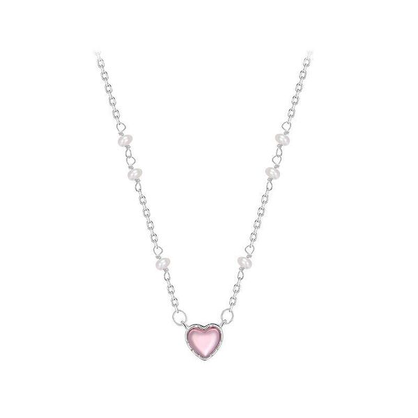fashion 925 silver pink heart crystal pendant & multi small pearl beaded link chain choker necklace for women
fashion 925 silver pink heart crystal pendant & multi small pearl beaded link chain choker necklace for women