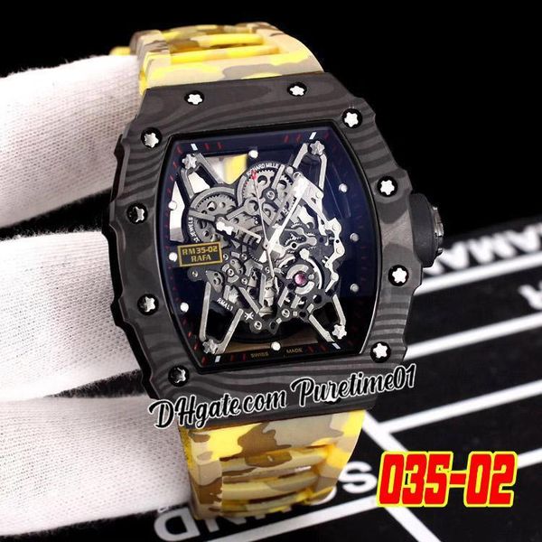 2022 rafael nadal ntpt carbon fiber case miyota automatic mens watch skeleton dial yellow gray camouflage rubber strap watches puretime01 e1, Slivery;brown
2022 rafael nadal ntpt carbon fiber case miyota automatic mens watch skeleton dial yellow gray camouflage rubber strap watches puretime01 e1, Slivery;brown