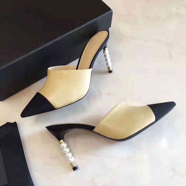sandals spring and summer pointed thin high heels color matching baotou outdoor sandals pearl heel temperament slippers, Black
sandals spring and summer pointed thin high heels color matching baotou outdoor sandals pearl heel temperament slippers, Black