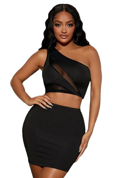 sxy o.ne s.houlder .esh insert crop t.op & bodycon s.kirt y6ha#, White
sxy o.ne s.houlder .esh insert crop t.op & bodycon s.kirt y6ha#, White