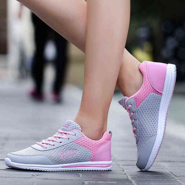 woman casual shoes breathable 2021 sneakers women new arrivals fashion mesh sneakers shoes women y220526, Black