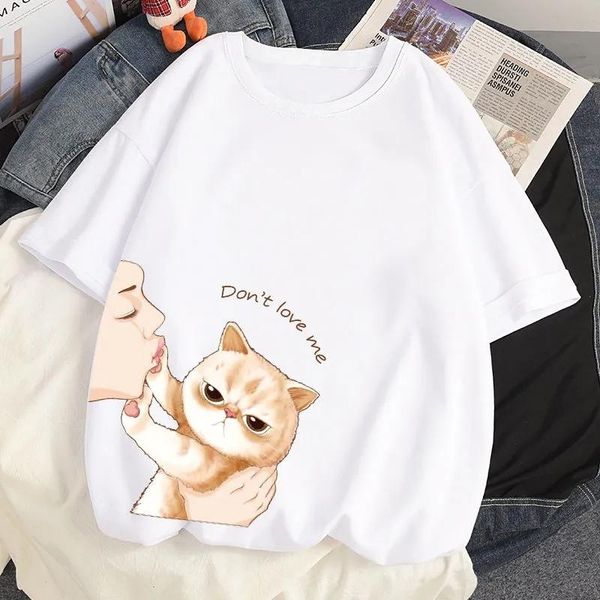 women's t-shirt cotton summer t-shirts harajuku japanese cute cat cartoon anime style loose short sleeved t shirt women women's, White
women's t-shirt cotton summer t-shirts harajuku japanese cute cat cartoon anime style loose short sleeved t shirt women women's, White
