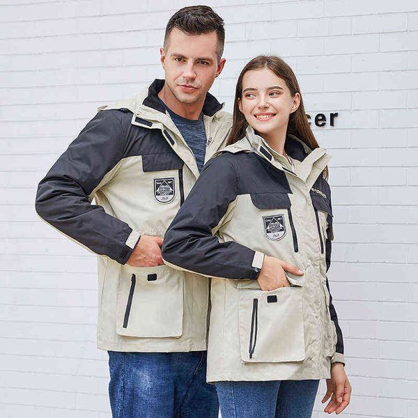 couple's jackets 3-in-1 object detachable windbreaker waterproof thermal casual women's jacket chaqueta hombre coat men t220811, Blue;black
couple's jackets 3-in-1 object detachable windbreaker waterproof thermal casual women's jacket chaqueta hombre coat men t220811, Blue;black