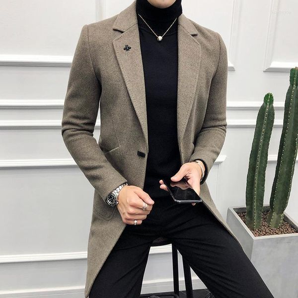 men's trench coats 2022 winter wool coat men casual long brand single breasted warm woolen overcoat male jackets sale kend22, Tan;black
men's trench coats 2022 winter wool coat men casual long brand single breasted warm woolen overcoat male jackets sale kend22, Tan;black