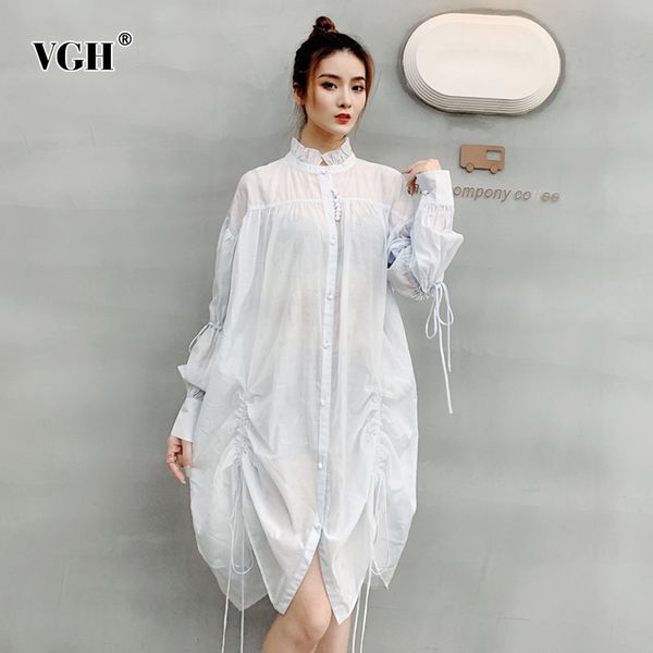 irregular drawstring shirt dress for women stand collar long sleeve casual loose blouse female fashion clothing spring 210507, Black;gray
irregular drawstring shirt dress for women stand collar long sleeve casual loose blouse female fashion clothing spring 210507, Black;gray