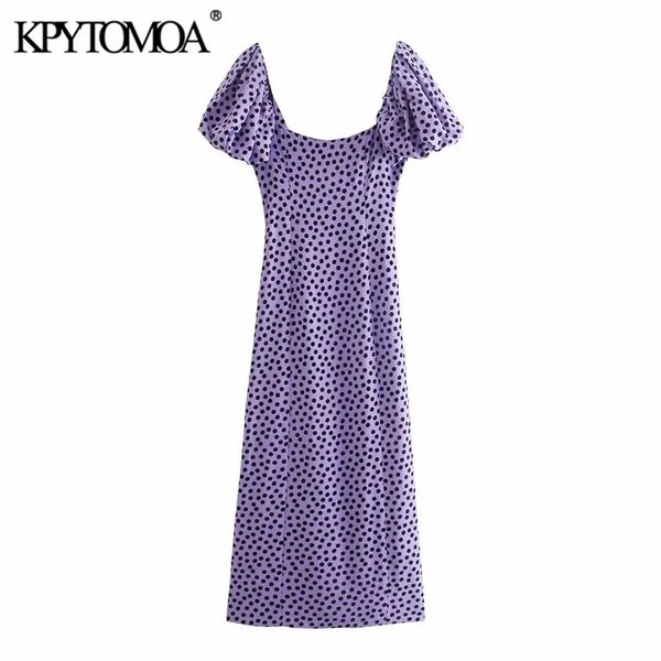 kpytomoa women fashion polka dot print midi dress vintage puff sleeve backless zipper female dresses vestidos mujer 220516, Black;gray
kpytomoa women fashion polka dot print midi dress vintage puff sleeve backless zipper female dresses vestidos mujer 220516, Black;gray