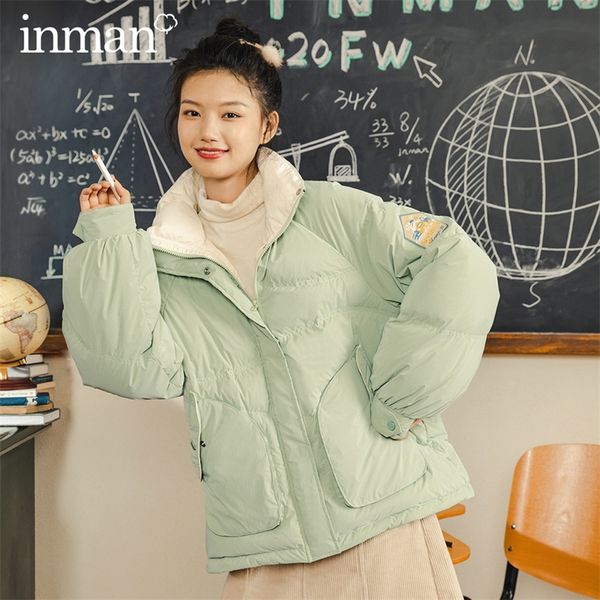 inman winter new arrival short fluffy women's down jacket white duck ddown embroidered big pocket bread jacket 201019, Black
inman winter new arrival short fluffy women's down jacket white duck ddown embroidered big pocket bread jacket 201019, Black