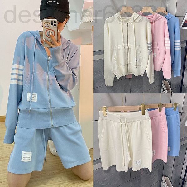 two piece dress designer tb four bar ice silk hoodie + shorts knitted cardigan casual sports suit 21 summer college style ya41, White
two piece dress designer tb four bar ice silk hoodie + shorts knitted cardigan casual sports suit 21 summer college style ya41, White