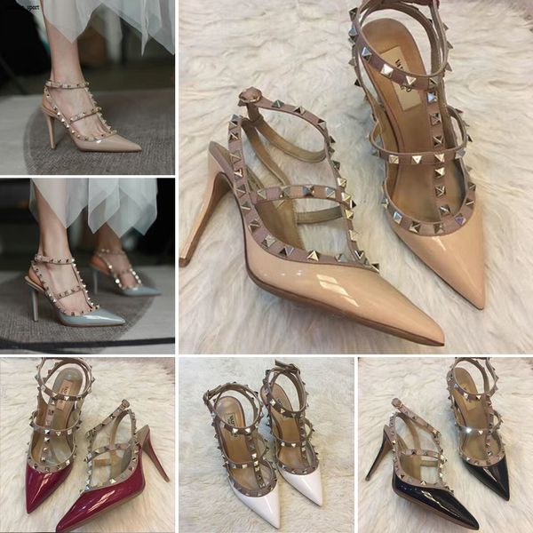 womens dress shoes riveted sandals classic high heels genuine leather patent matte luxury fashion wedding pointed nightclub banquet, Black
womens dress shoes riveted sandals classic high heels genuine leather patent matte luxury fashion wedding pointed nightclub banquet, Black