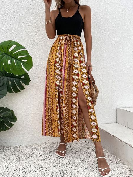 geo print crisscross back slit thigh belted cami dress 94ir#, Black;gray
geo print crisscross back slit thigh belted cami dress 94ir#, Black;gray