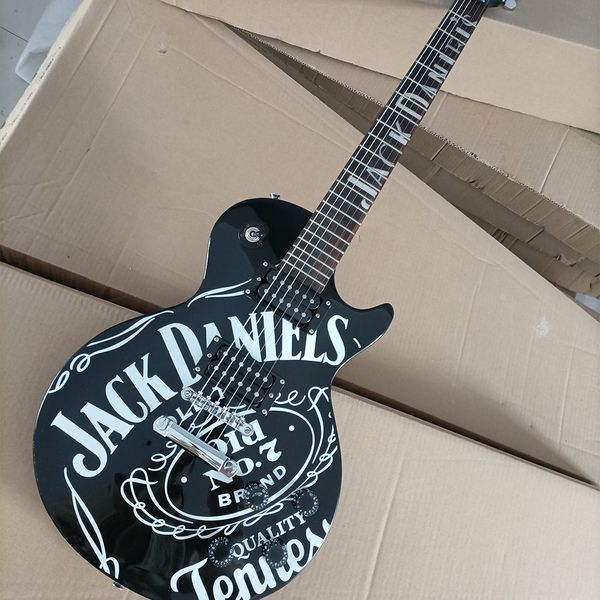 black 6 strings electric guitar with rosewood fretboard humbuckers pickups
black 6 strings electric guitar with rosewood fretboard humbuckers pickups