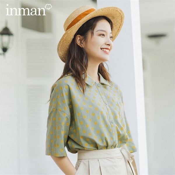 inman summer new arrival casual style little flower contarst color cute cool cotton half sleeve fashion blouse lj200812, White
inman summer new arrival casual style little flower contarst color cute cool cotton half sleeve fashion blouse lj200812, White