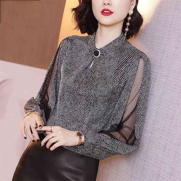 women's chiffon shirt casual v-neck blouse long sleeve hollow out elegant loose stripe women's df3239 210326, White
women's chiffon shirt casual v-neck blouse long sleeve hollow out elegant loose stripe women's df3239 210326, White