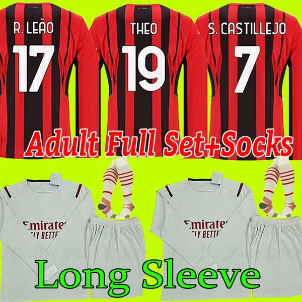 long sleeve 21 22 ac soccer milan balr. jerseys 2021 2022 ibrahimovic tonali mandzukic kessie men kits football shirts full set socks third, Black;yellow
long sleeve 21 22 ac soccer milan balr. jerseys 2021 2022 ibrahimovic tonali mandzukic kessie men kits football shirts full set socks third, Black;yellow
