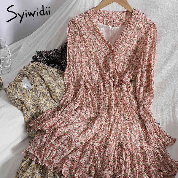 floral print elastic high waist dresses women ruffles spliced long sleeve vneck aline bow lace up folds summer 210415, Black;gray
floral print elastic high waist dresses women ruffles spliced long sleeve vneck aline bow lace up folds summer 210415, Black;gray