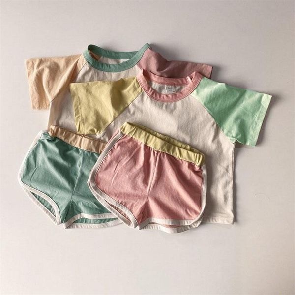 2pcs baby boys girls outfits sets summer fashion short sleeve kids tshirts shorts stitching color clothing 220616, White
2pcs baby boys girls outfits sets summer fashion short sleeve kids tshirts shorts stitching color clothing 220616, White