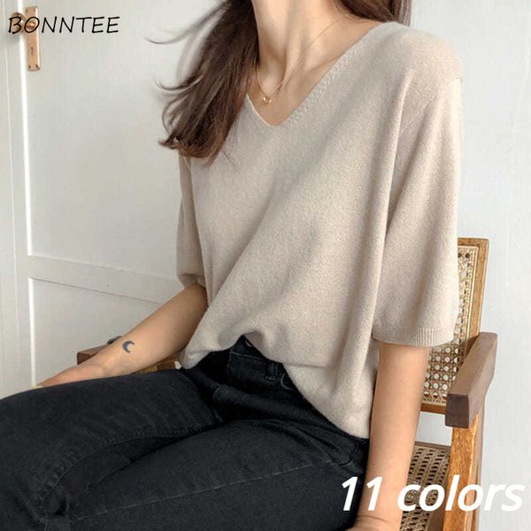 half sleeve tshirts women daily summer retro fashion solid vneck vintage ins tender classic clothes college thin 220615, White
half sleeve tshirts women daily summer retro fashion solid vneck vintage ins tender classic clothes college thin 220615, White