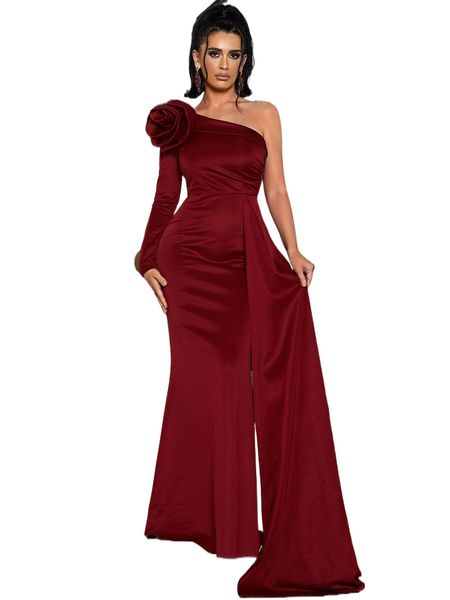 missord one shoulder stereo flower draped side mermaid hem satin formal dress x3it#, Black;gray
missord one shoulder stereo flower draped side mermaid hem satin formal dress x3it#, Black;gray