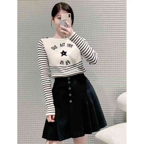 women's sweaters d home five pointed star double shoulder button long sleeve pullover versatile classic stripe intermediate color be25, White;black
women's sweaters d home five pointed star double shoulder button long sleeve pullover versatile classic stripe intermediate color be25, White;black
