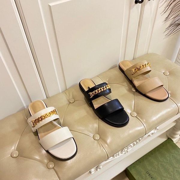 designer slippers summer double strap chain flat slippers women outer wear slides luxury fashion wild high-end sandals, Black
designer slippers summer double strap chain flat slippers women outer wear slides luxury fashion wild high-end sandals, Black