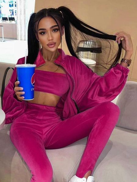 women's two piece pants women's sports gold velvet suit hoodie and trousers plus chest wrapped three hoodedwomen's, White
women's two piece pants women's sports gold velvet suit hoodie and trousers plus chest wrapped three hoodedwomen's, White