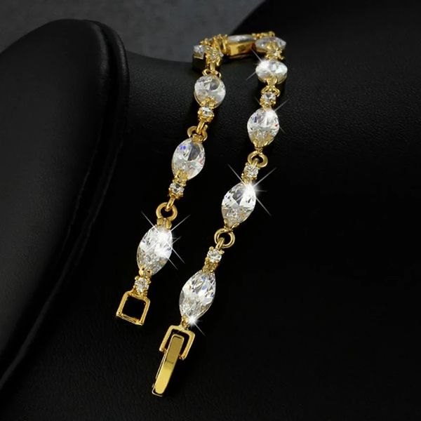 teardrop crystal inlaid women bracelet fashion wrist chain 18k yellow gold filled exquisitive fashion jewelry gift for girl, Black
teardrop crystal inlaid women bracelet fashion wrist chain 18k yellow gold filled exquisitive fashion jewelry gift for girl, Black