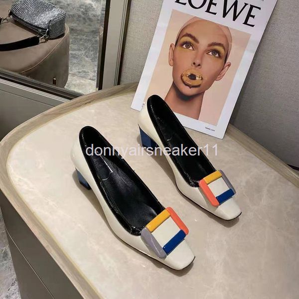 dress shoes r v high heels patent leather wedding shoes shallow mouth thick women's metal square buckle fashion single, Black
dress shoes r v high heels patent leather wedding shoes shallow mouth thick women's metal square buckle fashion single, Black