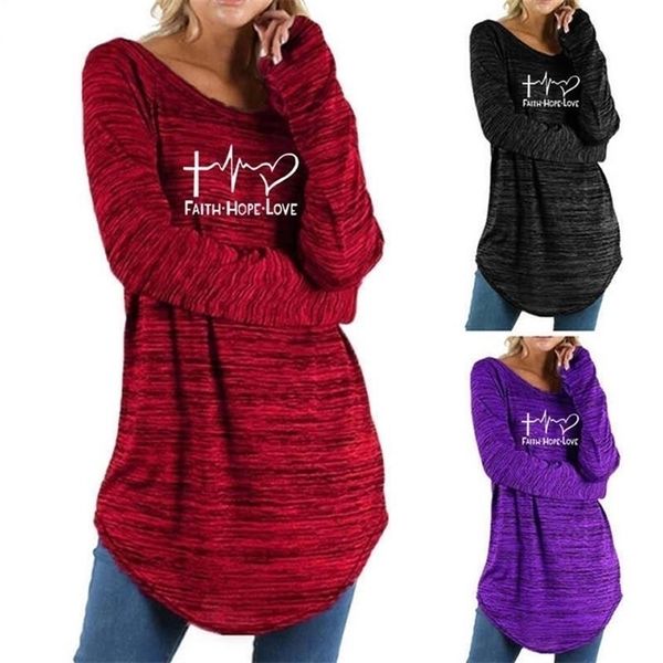 new fashion tshirt for women round neck irregular long sleeve faith hope love geometric print harajuku women plus size y200412, White
new fashion tshirt for women round neck irregular long sleeve faith hope love geometric print harajuku women plus size y200412, White